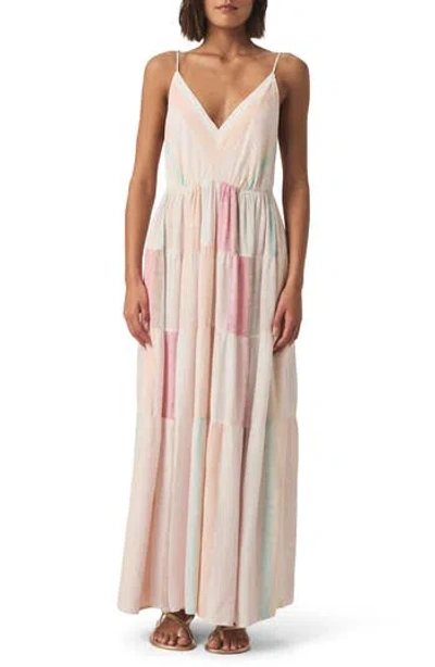 Splendid Audriana Stripe Tiered Maxi Dress In Neutral