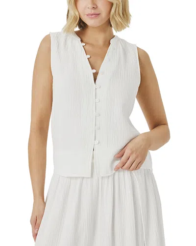 Splendid Ava Gauze Button Front Tank In White