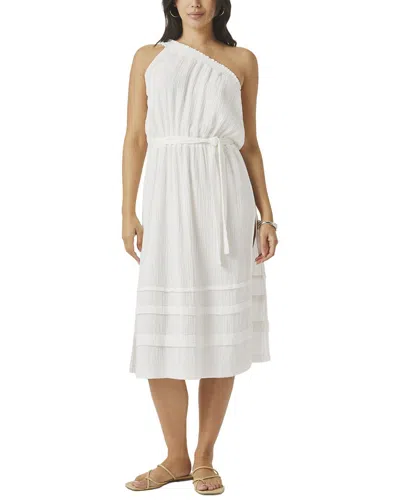 Splendid Ava Gauze One Shoulder Dress In White