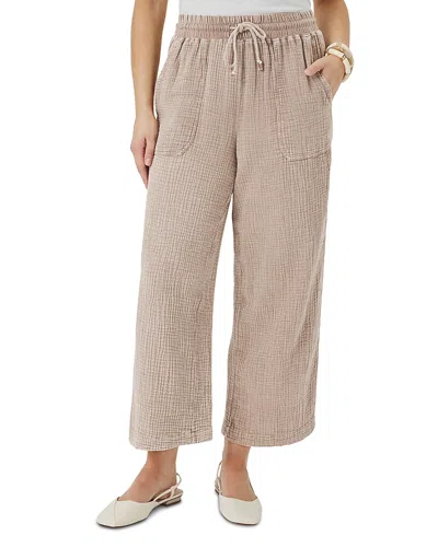 Splendid Ava Gauze Pants In Metallic
