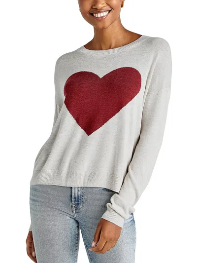 Splendid Avery Womens Ribbed Trim Long Sleeve Crewneck Sweater In Multi