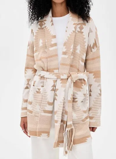 Splendid Aztec Shawl Collar Cardigan In Burnt Orange In Neutral