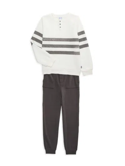 Splendid Kids' Baby Boy's & Little Boy's 2-piece Faux Fur Lined T-shirt & Joggers Set In Vanilla