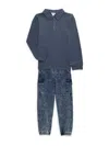 Splendid Baby Boy's & Little Boy's 2-piece Polo & Cargo Jeans Set In Navy