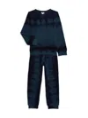 Splendid Baby Boy's & Little Boy's 2-piece Tie Dye Faux Fur Sweatshirt & Joggers Set In Deep Navy