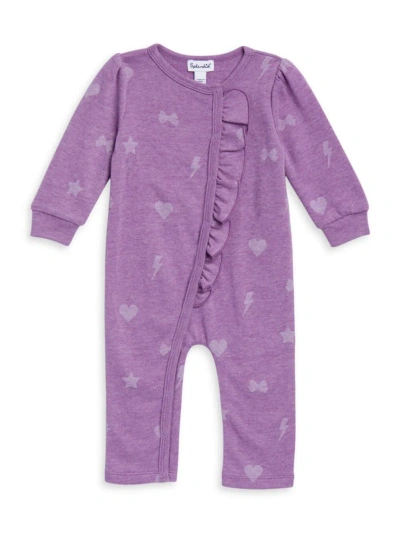 Splendid Baby Girl's Funfetti Ruffle Coverall In Purple