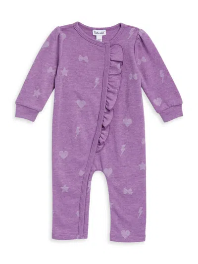 Splendid Baby Girl's Funfetti Ruffle Coverall In Purple