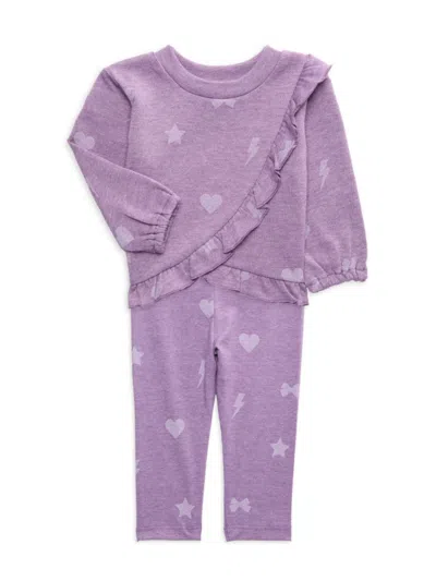 Splendid Baby Girl's Funfettie Print Pajama Set In Opal