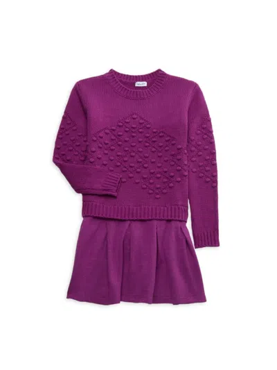 Splendid Kids' Baby Girl's, Little Girl's & Girl's Bobble-knit Twofer Sweaterdress In Hibiscus