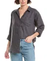 Splendid Bailey Button-down Linen-blend Shirt In Blue