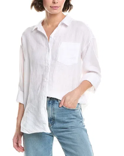 Splendid Bailey Button-down Linen-blend Shirt In White