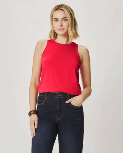 Splendid Bamboo High Neck Tank In Scarlet In Red