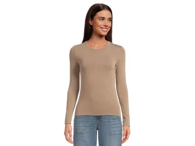 Splendid Bamboo Long Sleeve T-shirts In Brown