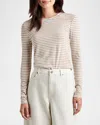 Splendid Striped Long Sleeve Tee In P Oak/twy H Stp
