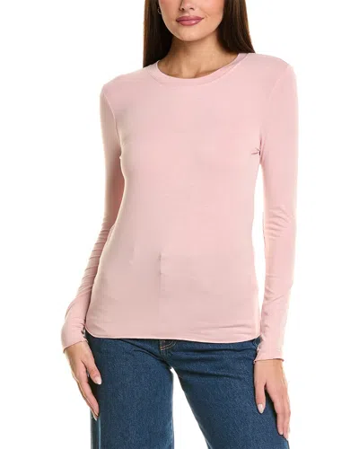 Splendid Crewneck 1x1 T-shirt In Pink