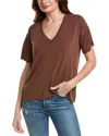 Splendid Kate Slub V-neck T-shirt In Brown