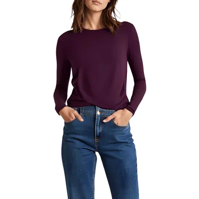 Splendid Bamboo Womens Crewneck Long Sleeve Pullover Top In Purple