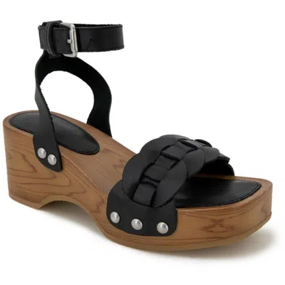 Splendid Barie Womens Leather Square Toe Ankle Strap In Black