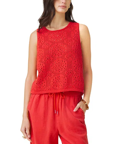 Splendid Beckham Crocheted Sweater In Red
