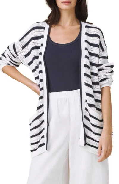 Splendid Beckham Stripe Open Cardigan In Multi