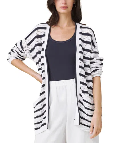 Splendid Beckham Striped Open Cardigan In White