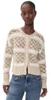 Splendid Bennett Cotton Open Knit Pattern Cardigan In Neutral