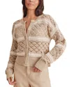 Splendid Bennett Cotton Open Knit Pattern Cardigan In Brown