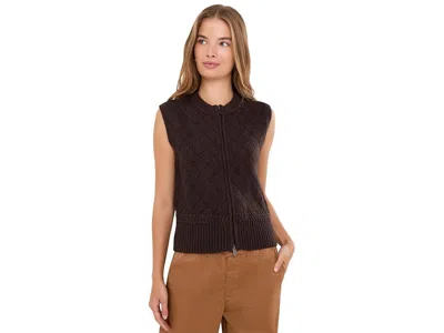 Splendid Benson Sweater Vest Women's Vest Java: Sm (women's 2-4), Cotton/nylon/polyester In Burgundy
