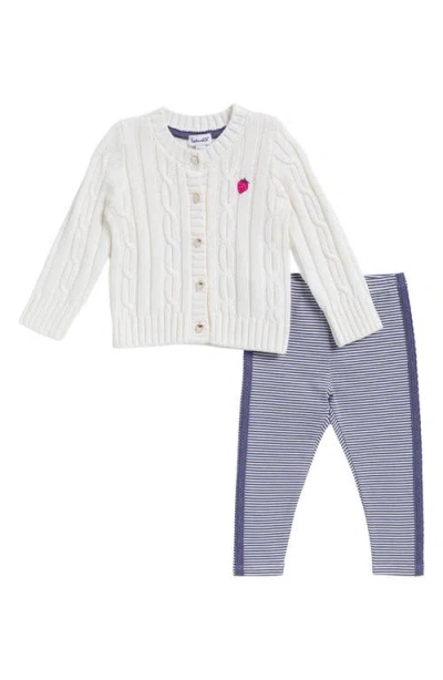Splendid Babies'  Berry Bliss Cardigan & Leggings Set In Blue