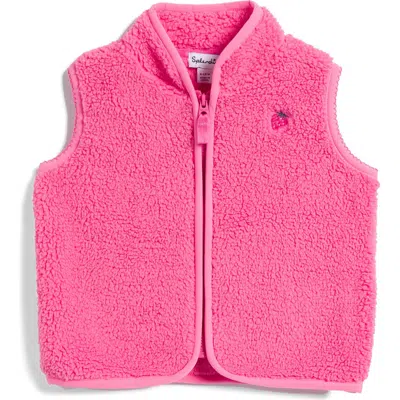 Splendid Babies'  Berry Bliss Fleece Vest In Pink
