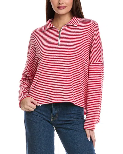 Splendid Besos 1/4-zip Pullover In Red