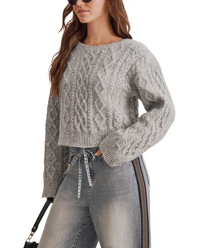 Splendid Billie Shimmer Cable Knit Sweater In Gray