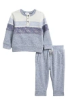 Splendid Blake Block Stripe Henley Sweatshirt & Sweatpants Set In Multi