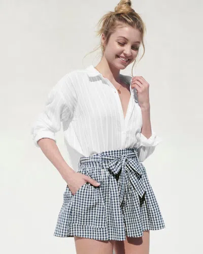 Splendid Bloom Shirt Women's White Striped 100% Cotton Button Up Frog365