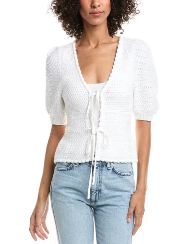 Splendid Tie Front Sweater In White