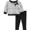 Splendid Bow Tweed Sweatshirt & Leggings Set In Multi