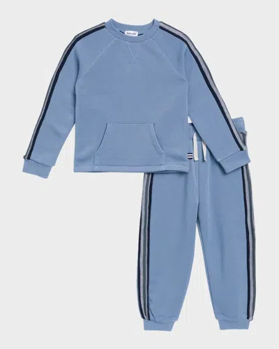 Splendid Kids' Baby Boy's & Little Boy's 2-piece Tipped Sweater & Joggers Set In River