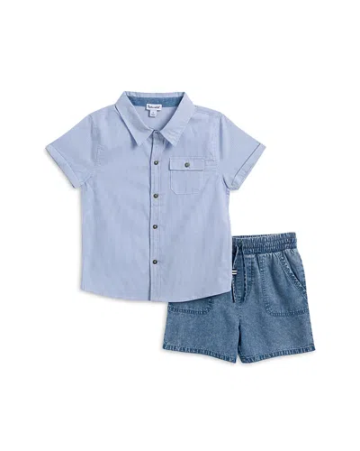 Splendid Boys' Beach Button Down Shirt & Shorts Set - Little Kid In Blue