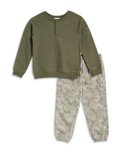Splendid Boys' Camper Sweatshirt & Sweatpants Set - Little Kid In Green
