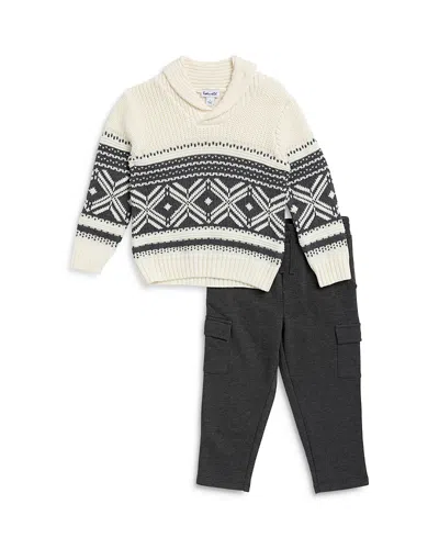 Splendid Boys' Fair Isle Sweater & Cargo Pants Set - Little Kid In Black/snow