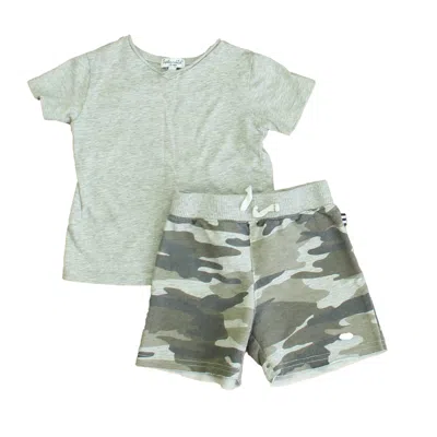 Splendid Kids' Boys Gray Camo Apparel Sets In Green