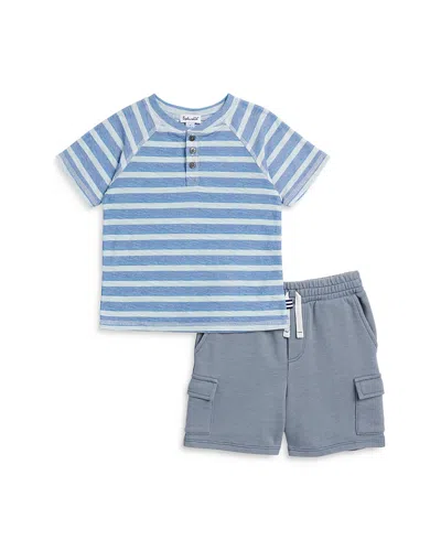 Splendid Boys' Horizon Henley Top & Cargo Shorts Set - Little Kid In Slate