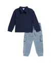 Splendid Boys' Long Sleeve Polo Shirt & Cargo Jogger Pants Set - Little Kid In Blue