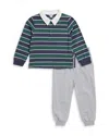 Splendid Boys' Long Sleeve Polo Shirt & Sweatpants Set - Little Kid In Multi