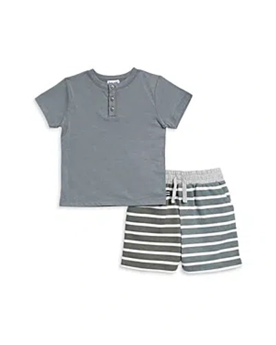 Splendid Boys' Mixed Striped Shorts Set - Little Kid In Slate