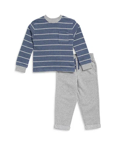 Splendid Boys' Pocket Pullover Long Sleeved Top & Pants Set - Little Kid In Heather Grey