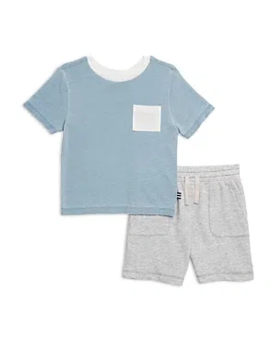 Splendid Boys' Retro Pocket Tee & Shorts Set - Little Kid, Big Kid In Gray