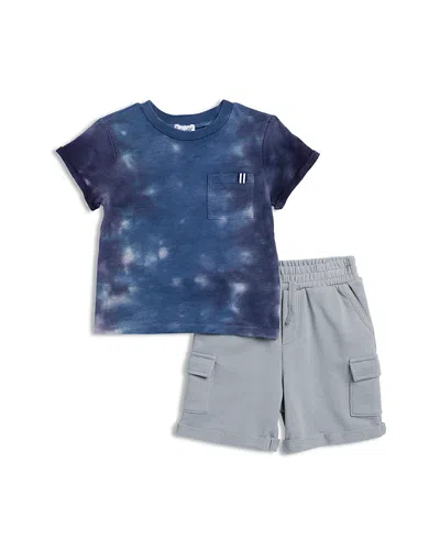 Splendid Boys' Ripple Tie Dye Tee & Shorts Set - Baby In Blue Tie Dye