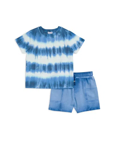Splendid Boys' Sagrasso Tie Dyed Tee & Shorts Set - Little Kid In Blue