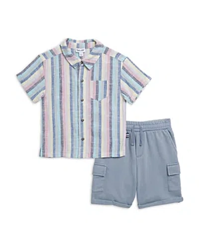 Splendid Boys' Santa Monica Button Front Shirt & Shorts Set - Little Kid, Big Kid In Multi Stripe